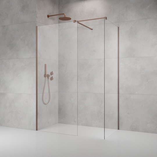 Душевая перегородка Radaway Modo New Brushed Copper III 100x120 см (389104-93-01+389124-93-01+389000-93) walk-in Прозрачное