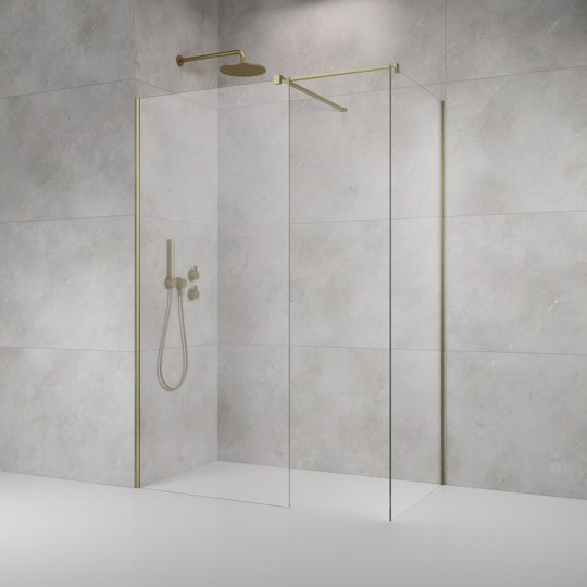 Душевая перегородка Radaway Modo New Brushed Gold III 130x95 см (389134-99-01+389095-99-01+389000-99) walk-in Прозоре