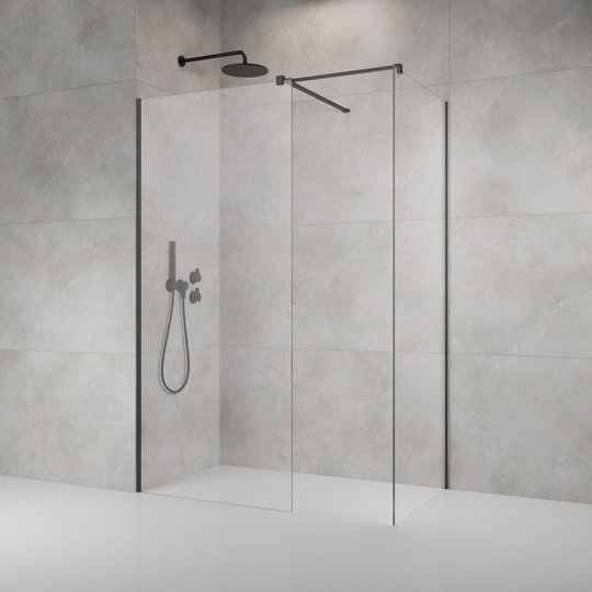 Душевая перегородка Radaway Modo New Brushed GunMetal III 120x120 см (389124-92-01+389124-92-01+389000-92) walk-in Прозрачное