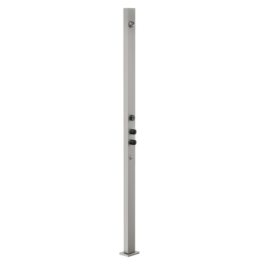 Вулична душова стійка Gessi Outdoor L G02 на 2 виходи з хромотерапією, нерж. сталь (63233-239) Душові стійки Нерж. сталь
