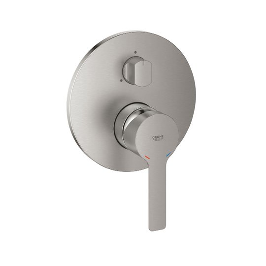 Смеситель с переключателем на 3 положения Grohe Lineare, суперсталь (24095DC1) Для ванны, Для душа Нерж. сталь