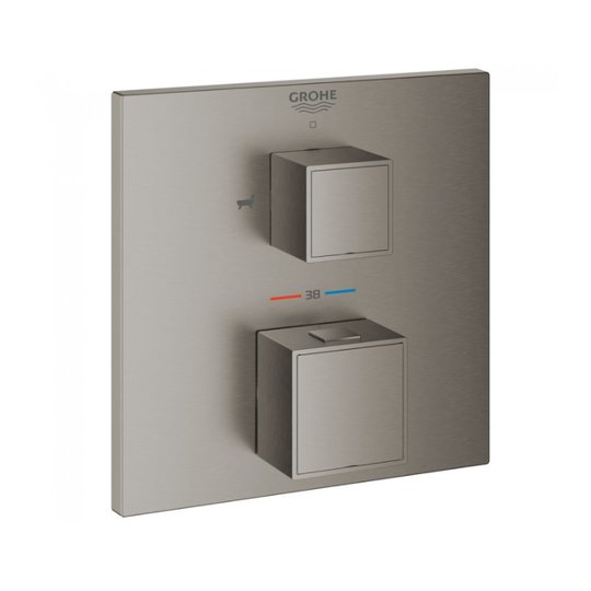 Термостатичний змішувач на 2 споживача Grohe Grohtherm Cube, графіт матовий (24155al0) Для ванни, Для душа Графіт матовий
