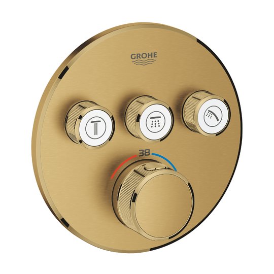 Термостат для встраиваемого монтажа на 3 потребителя Grohe Grohtherm SmartControl, холодный рассвет матовый (29121GN0) Для ванны, Для душа Золото матовый