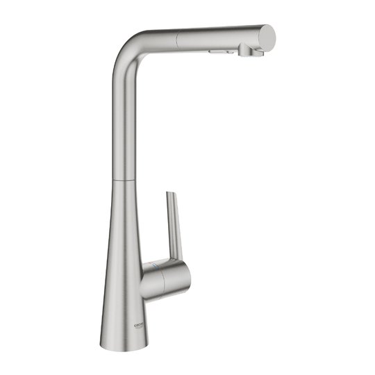 Смеситель однорычажный для мойки Grohe Zedra, суперсталь (32553DC2) Для кухни Нерж. сталь