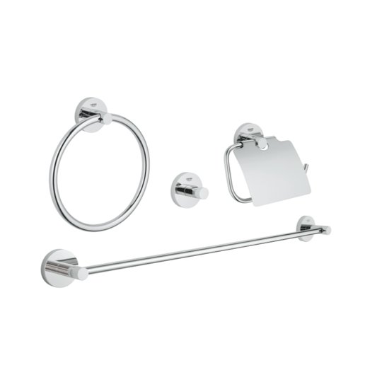 Набір аксесуарів для ванної кімнати 4в1 Grohe Essentials, хром (40776001) Гачки для халатів, рушників, Паперотримачі, Полотенцедержателі Grohe