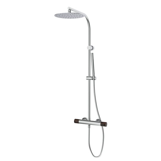 Душевая стойка с однорычажным смесителем GRB Cool, нерж. сталь/клен (90499938XL) Душевые стойки Нерж. сталь/клен