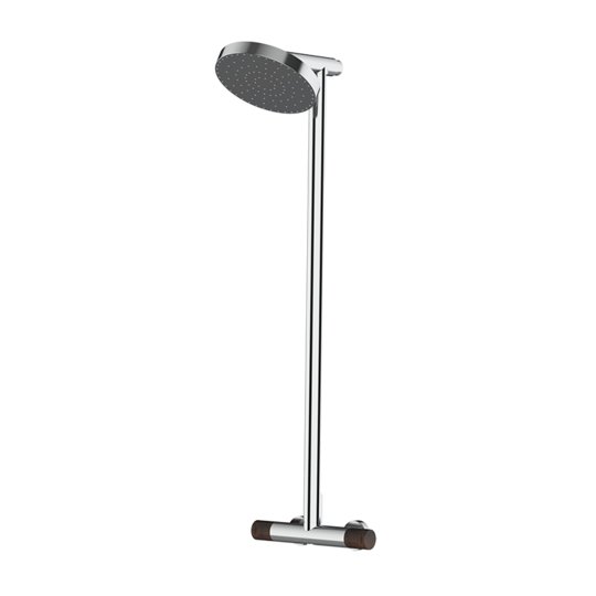 Душевая стойка с термостатическим смесителем GRB Cool Gyro, хром/орех (90625909) Душевые стойки Хром/орех
