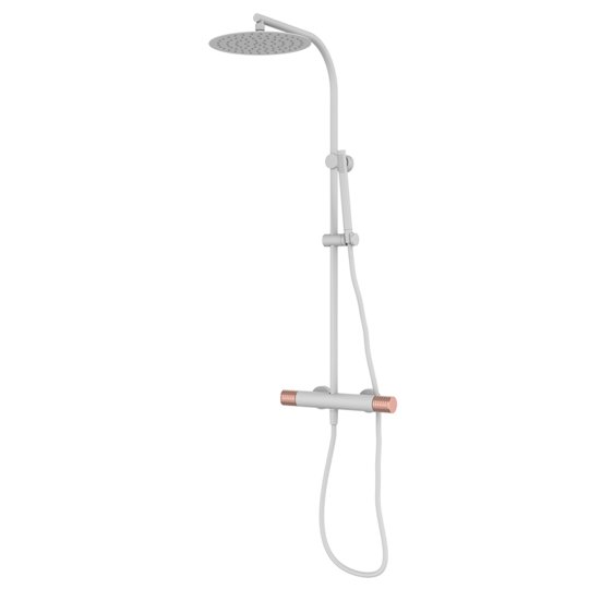 Душова система GRB Aura, хром / мідь матова (75499706XL) Душові стійки Хром/мідь матова
