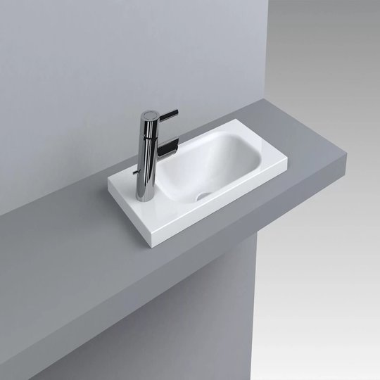Раковина встраиваемая Fancy Marble Linnea 500, белый (1805101) Встраиваемые сверху Прямоугольные