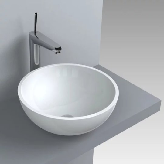 Раковина накладная Fancy Marble Mona 420, белый (304101) На столешницу Круглые