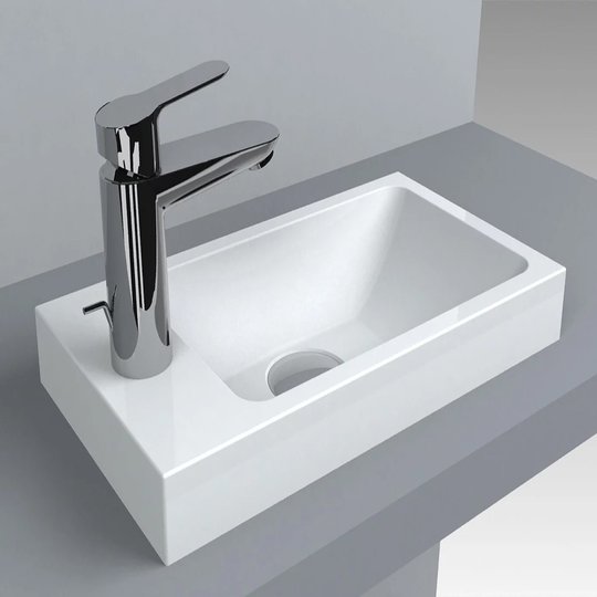 Раковина накладная Fancy Marble Ida 400, белый (1704101) На столешницу Прямоугольные