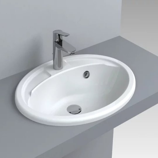 Раковина встраиваемая Fancy Marble Bianca Bowl 540, белый матовый (2105103) Встраиваемые сверху Овальные
