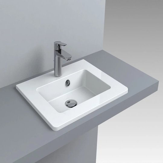 Раковина встраиваемая Fancy Marble Annabelle 500, белый (4005101) Встраиваемые сверху Прямоугольные
