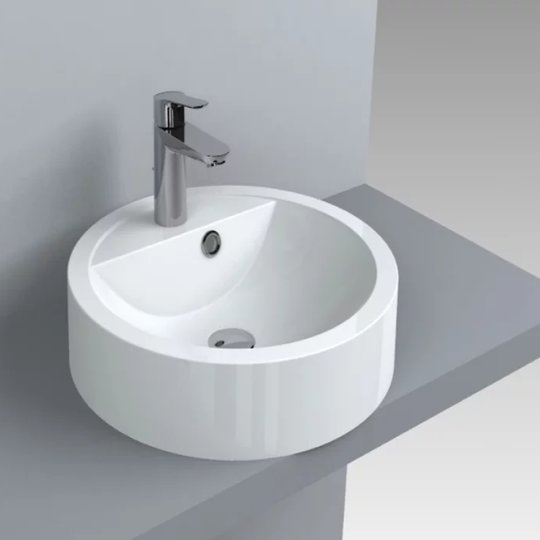 Раковина накладная Fancy Marble Renata 430, белый матовый (804103) На столешницу Круглые