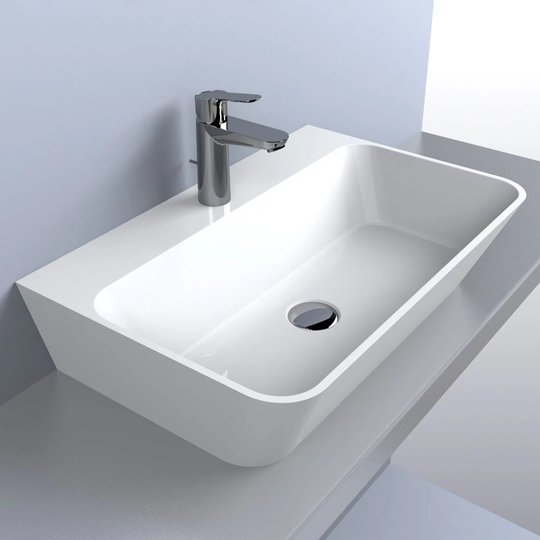 Раковина накладная Fancy Marble Lewi 610, белый матовый (8806103) На столешницу Прямоугольные
