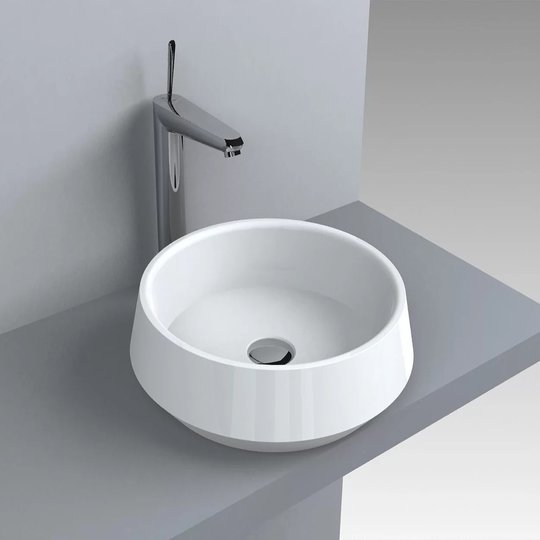 Раковина накладная Fancy Marble Diana 420, белый матовый (4904103) На столешницу Круглые
