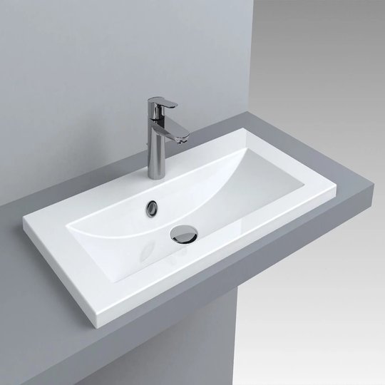 Раковина встраиваемая Fancy Marble Elina 700, белый матовый (507103) Встраиваемые сверху Прямоугольные