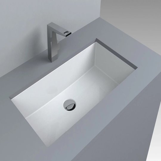 Раковина встраиваемая Fancy Marble Lester 605, белый матовый (8706103) Встраиваемые снизу Прямоугольные