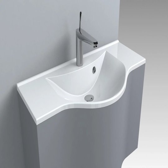 Раковина встраиваемая Fancy Marble Lucy 900, белый матовый (1209103) Встраиваемые сверху Полукруглые, Прямоугольные