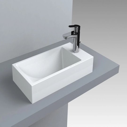 Раковина накладная Fancy Marble Martina 500, белый (5305101) На столешницу Прямоугольные