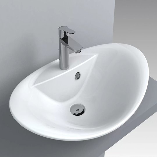 Раковина накладная Fancy Marble Ruby 640, белый (6707101) На столешницу Овальные