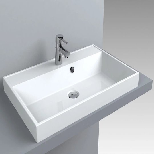 Раковина накладна Fancy Marble Signe 700, білий (407101) На стільницю 