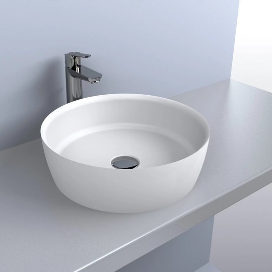 Раковина накладная Fancy Marble Silvia 400, белый (9204101) На столешницу Круглые