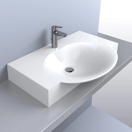 Раковина накладная Fancy Marble Carme 800, белый (3408101) На столешницу, Подвесные Прямоугольные
