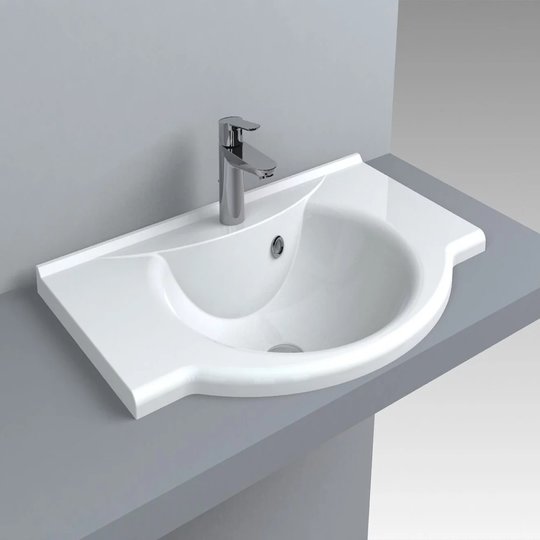 Раковина встраиваемая Fancy Marble Anna 700, белый (1507101) Встраиваемые сверху Круглые, Прямоугольные