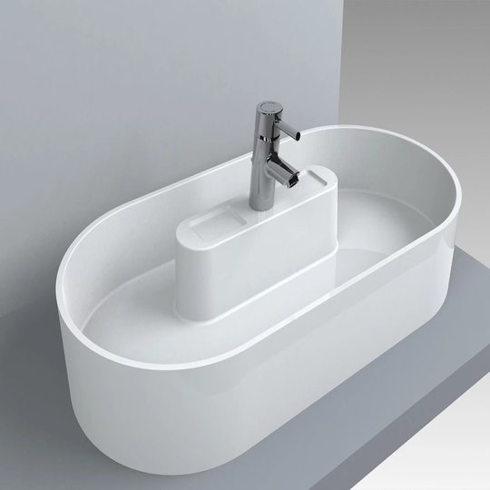 Раковина накладная Fancy Marble Lika 900, белый матовый (8009103) На столешницу Овальные