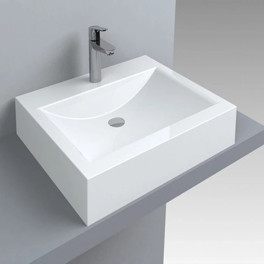 Раковина накладная Fancy Marble Lily 600, белый (4206101) На столешницу, Подвесные Прямоугольные
