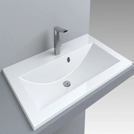 Раковина встраиваемая Fancy Marble Mikaela 900, белый матовый (3709103) Встраиваемые сверху Прямоугольные