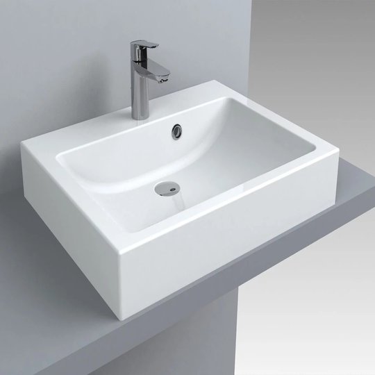 Раковина накладная Fancy Marble Nicole 600, белый (3206101) На столешницу Прямоугольные