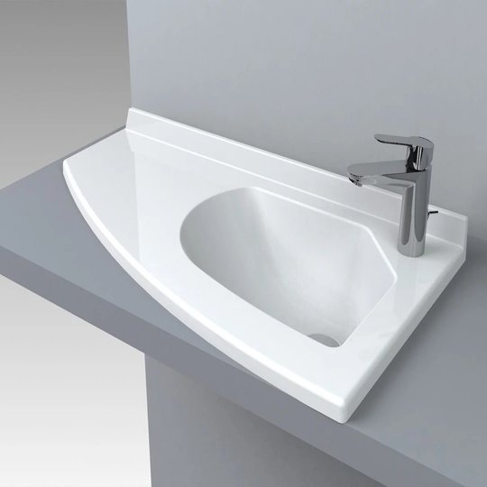 Раковина встраиваемая Fancy Marble Patricia 800R, белый (6608401) Встраиваемые сверху Асимметричные