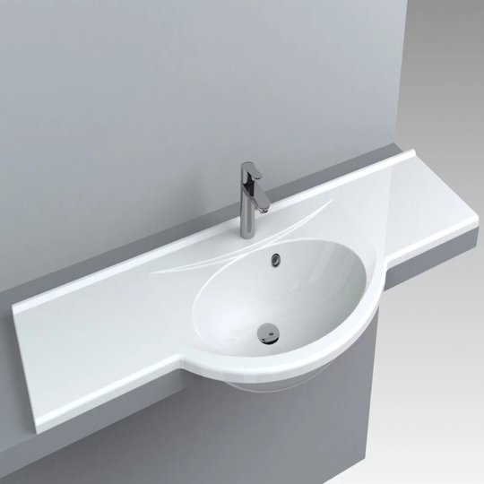 Раковина встраиваемая Fancy Marble Katja 1400, белый (2414101) Встраиваемые сверху Овальные, Прямоугольные