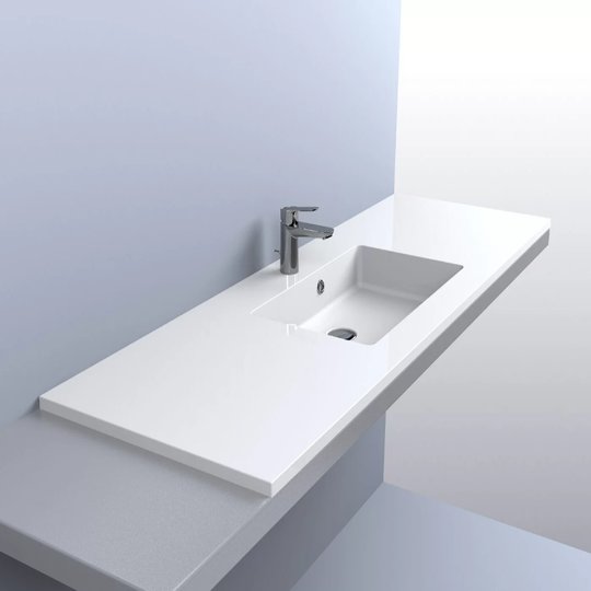 Раковина вбудована Fancy Marble Linda 1500, білий матовий (9515101) Вбудовувані зверху 