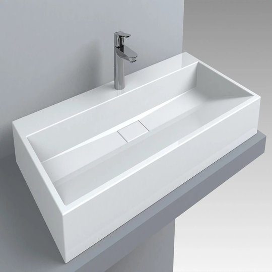 Раковина накладная Fancy Marble Ashley 900, белый (2809101) На столешницу, Подвесные Прямоугольные