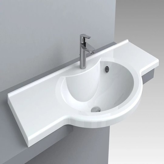 Раковина встраиваемая Fancy Marble Lena 1050, белый (1410101) Встраиваемые сверху Круглые, Прямоугольные