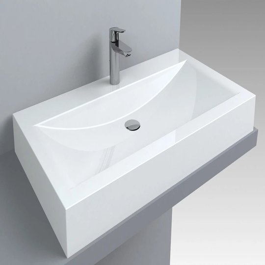 Раковина накладная Fancy Marble Lily 900, белый матовый (4209103) На столешницу, Подвесные Прямоугольные