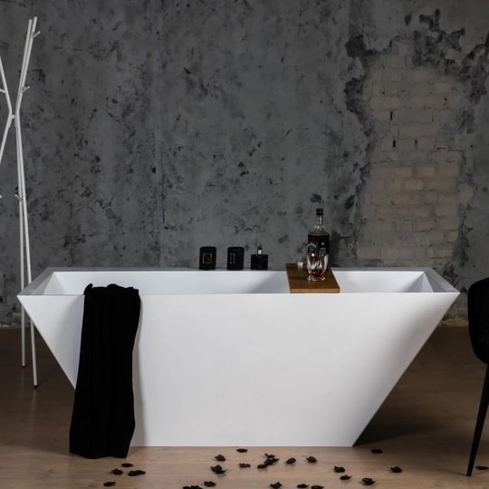 Ванна кам'яна 179х80 Fancy Marble Edward, білий (11180002) Fancy Marble Прямокутні