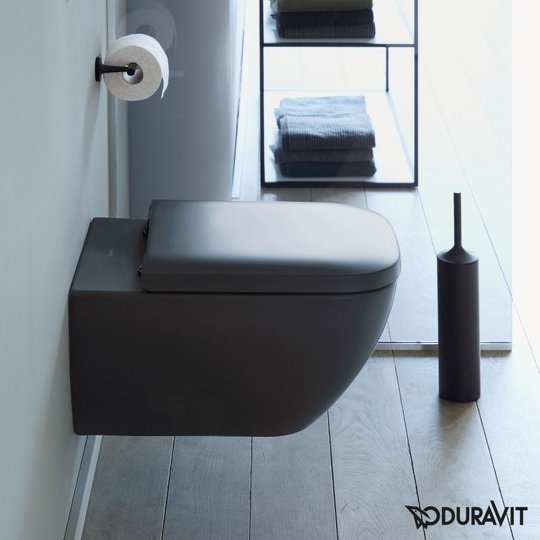 Підвісний безободковий унітаз Duravit Rimless Happy D. 2 з кришкою Soft close (2222098900 + 0064591300) Підвісні 