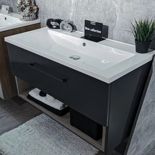 Меблевий комплект Fancy Marble Mill 90 з раковиною Jessel 900, графіт матовий (MILL - 900 з Je) Fancy Marble Меблеві комплекти