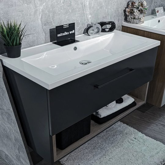 Меблевий комплект Fancy Marble Mill 90 з раковиною Della 900, графіт матовий (MILL - 900 з De) Fancy Marble Меблеві комплекти