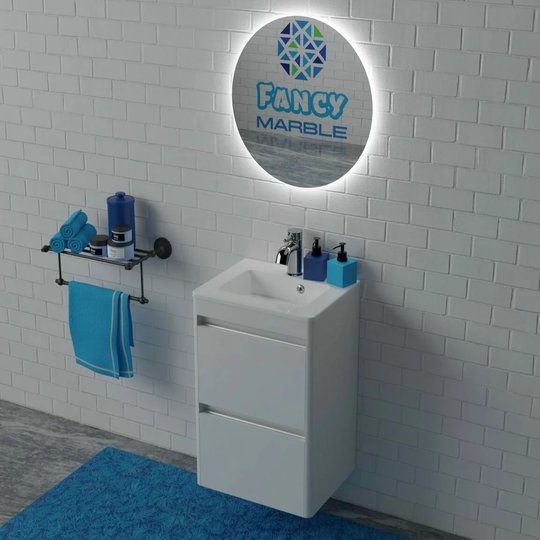 Меблевий комплект Fancy Marble Bali 50-2 з раковиною Annabelle 500, білий матовий (fiji-50-2 м An) Fancy Marble Меблеві комплекти