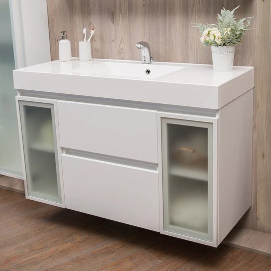Мебельный комплект Fancy Marble Barbados 3 с раковиной Nadja 1200, белый (Barbados 3 Б) Fancy Marble Мебельные комплекты