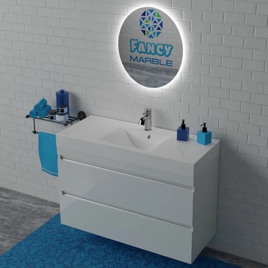 Меблевий комплект з тумбою і раковиною, 120х71 см Fancy Marble Barbados C-Line, білий матовий (Barbados CL М) Fancy Marble Меблеві комплекти