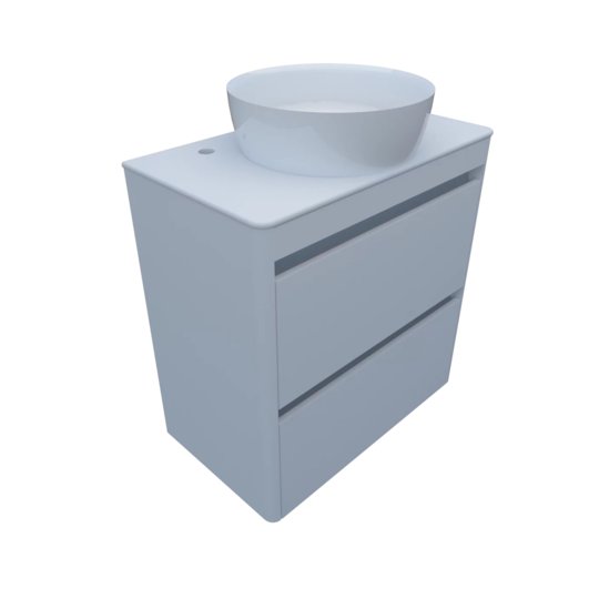 Мебельный комплект Fancy Marble Fiji 70-2 с раковиной Silvia 400, белый (fiji-70-2 Б Si) Fancy Marble Мебельные комплекты
