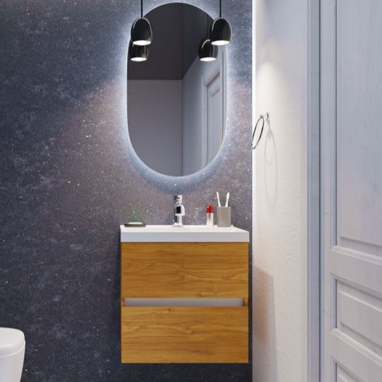 Меблевий комплект Fancy Marble Rodos 60 з раковиною Dora 600, шпон (ШН-Rodos 600 Ш Do) Fancy Marble Меблеві комплекти