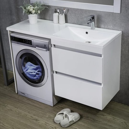 Мебельный комплект Fancy Marble Jamaica 125 R/L с раковиной, белый матовый (Jamaica 1245 М) Fancy Marble Мебельные комплекты