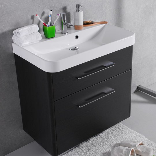 Мебельный комплект Fancy Marble Devon 80 с раковиной Carla 800, графит матовый (ШН-Carla С) Fancy Marble Мебельные комплекты